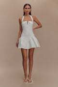 Calipso Halter Mini Dress - White