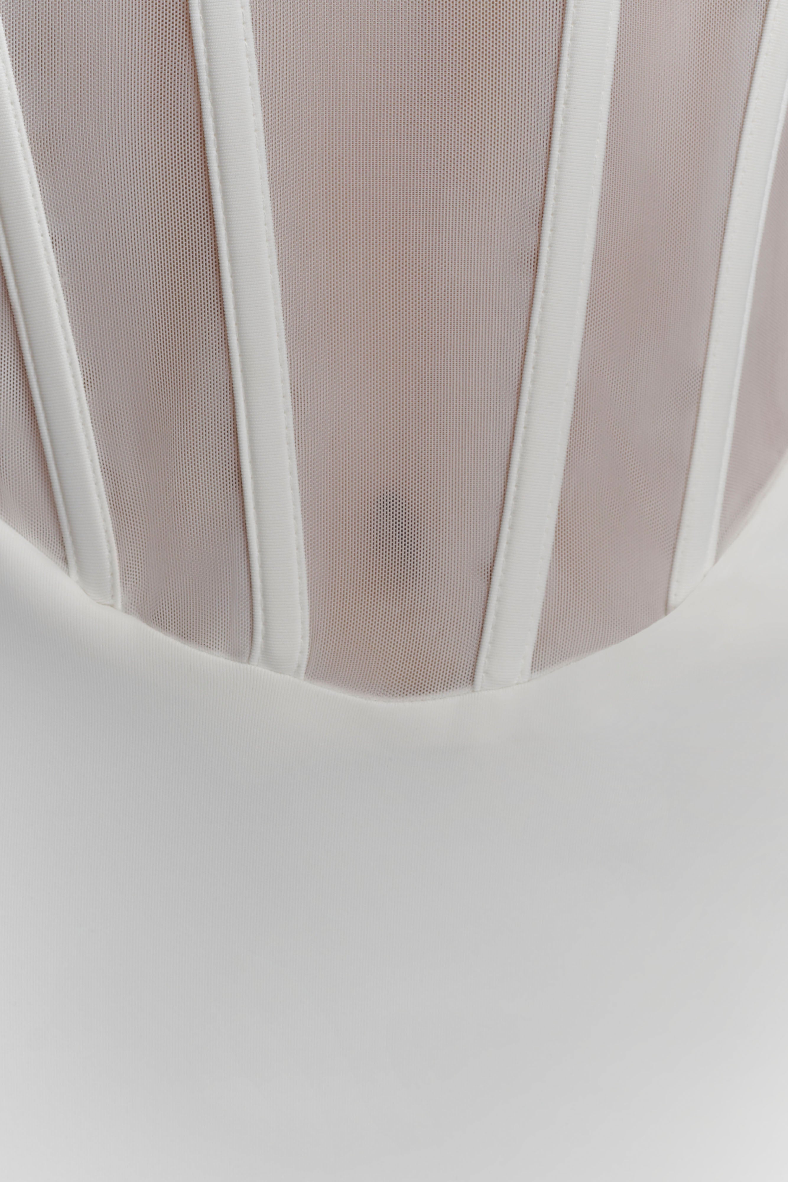 Palmer Mesh Corset Mini Dress - Ivory