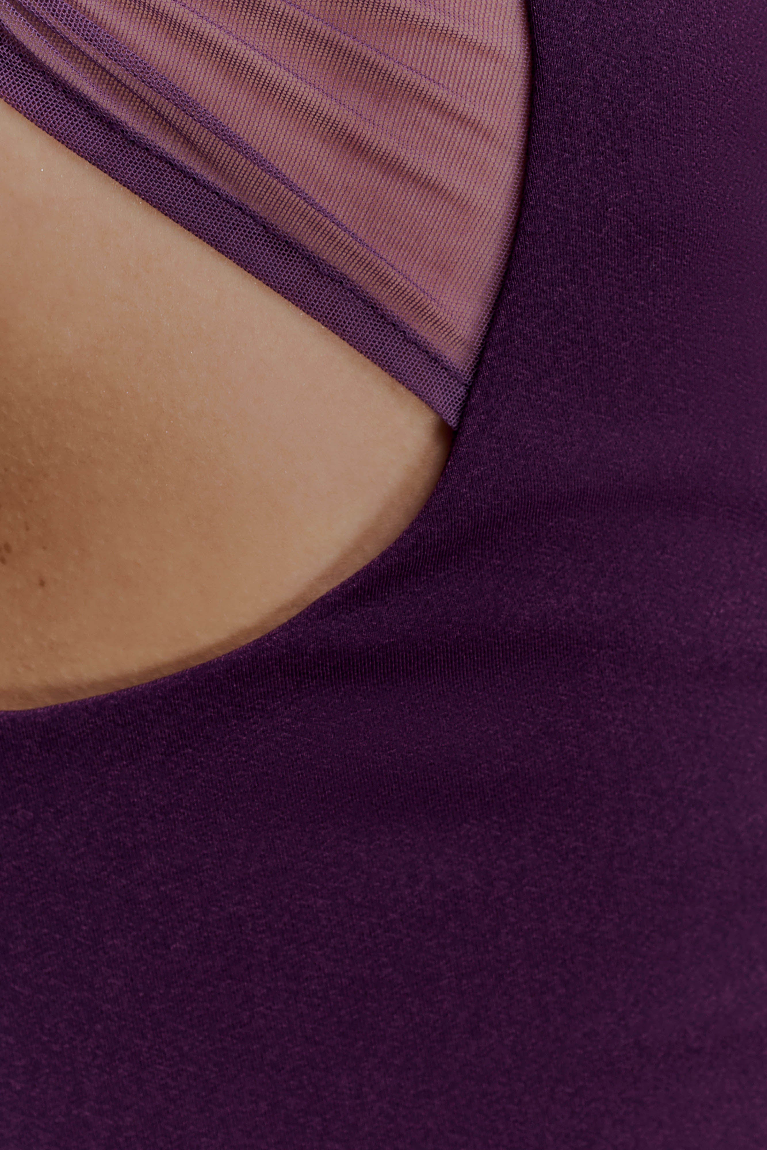 Aubree Crepe And Mesh Mini Dress - Purple