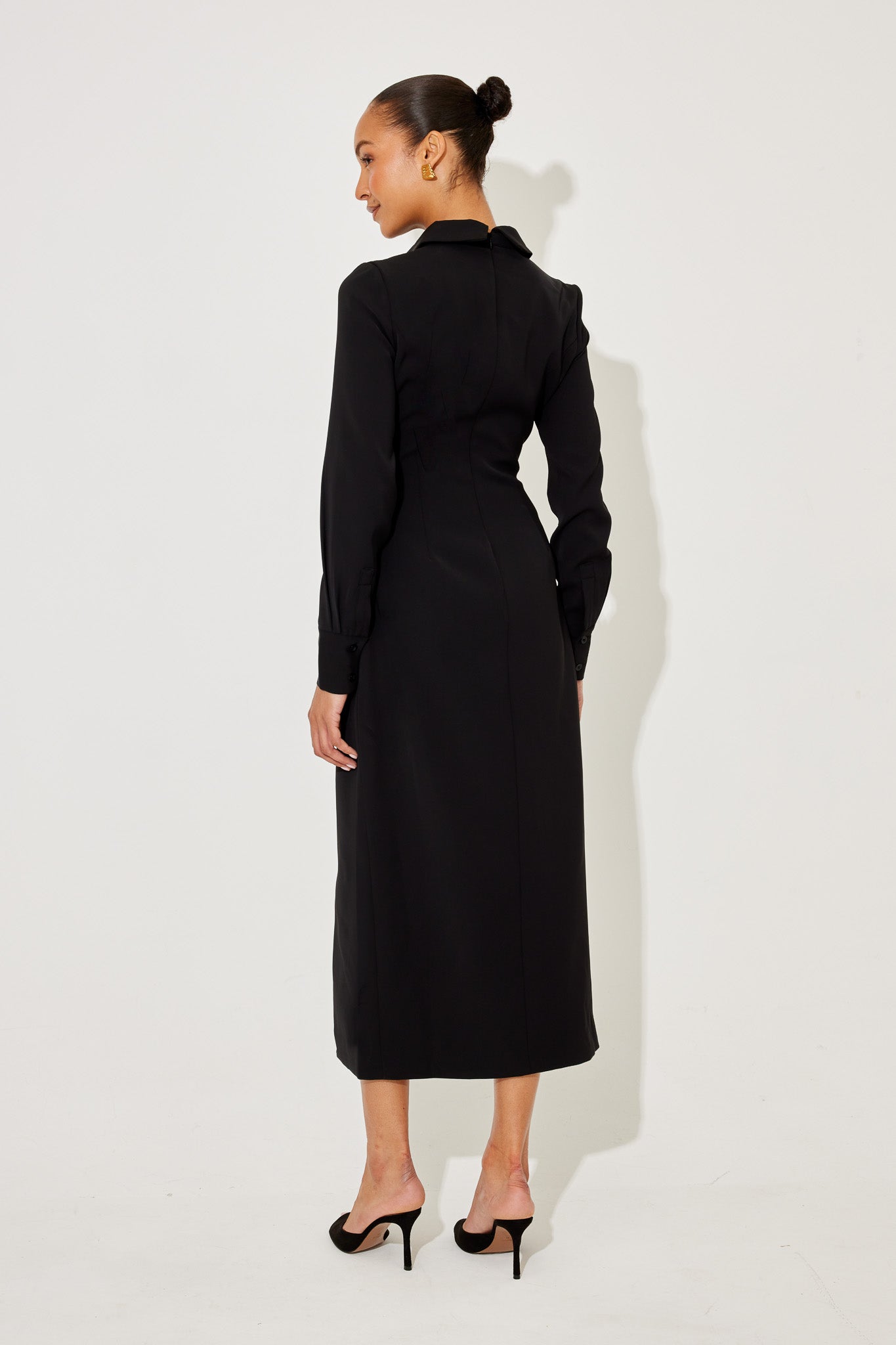 Long Sleeve Collar Maxi Dress
