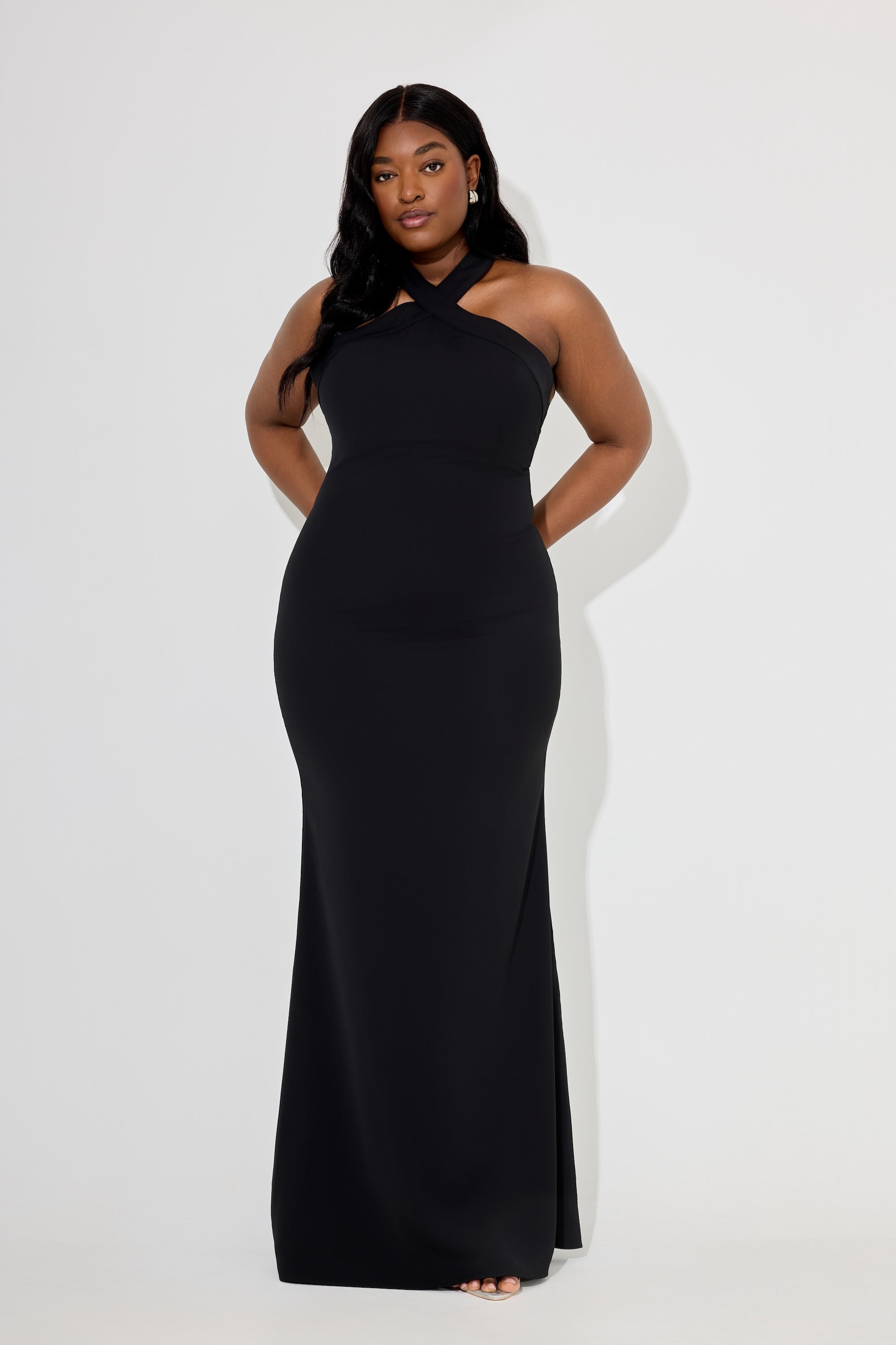 Cross Halter Neck Maxi Dress