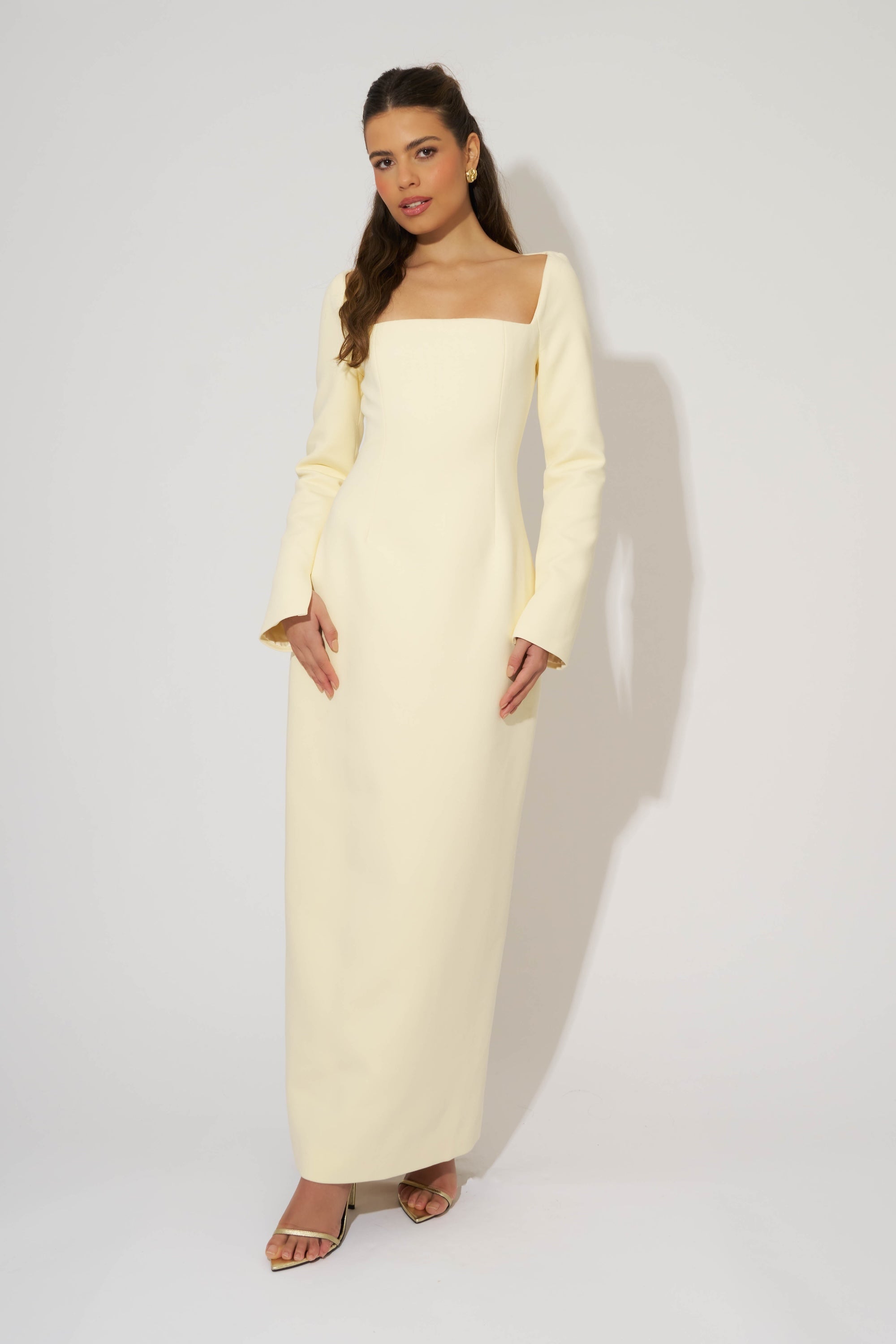 Framed Neckline Maxi Dress