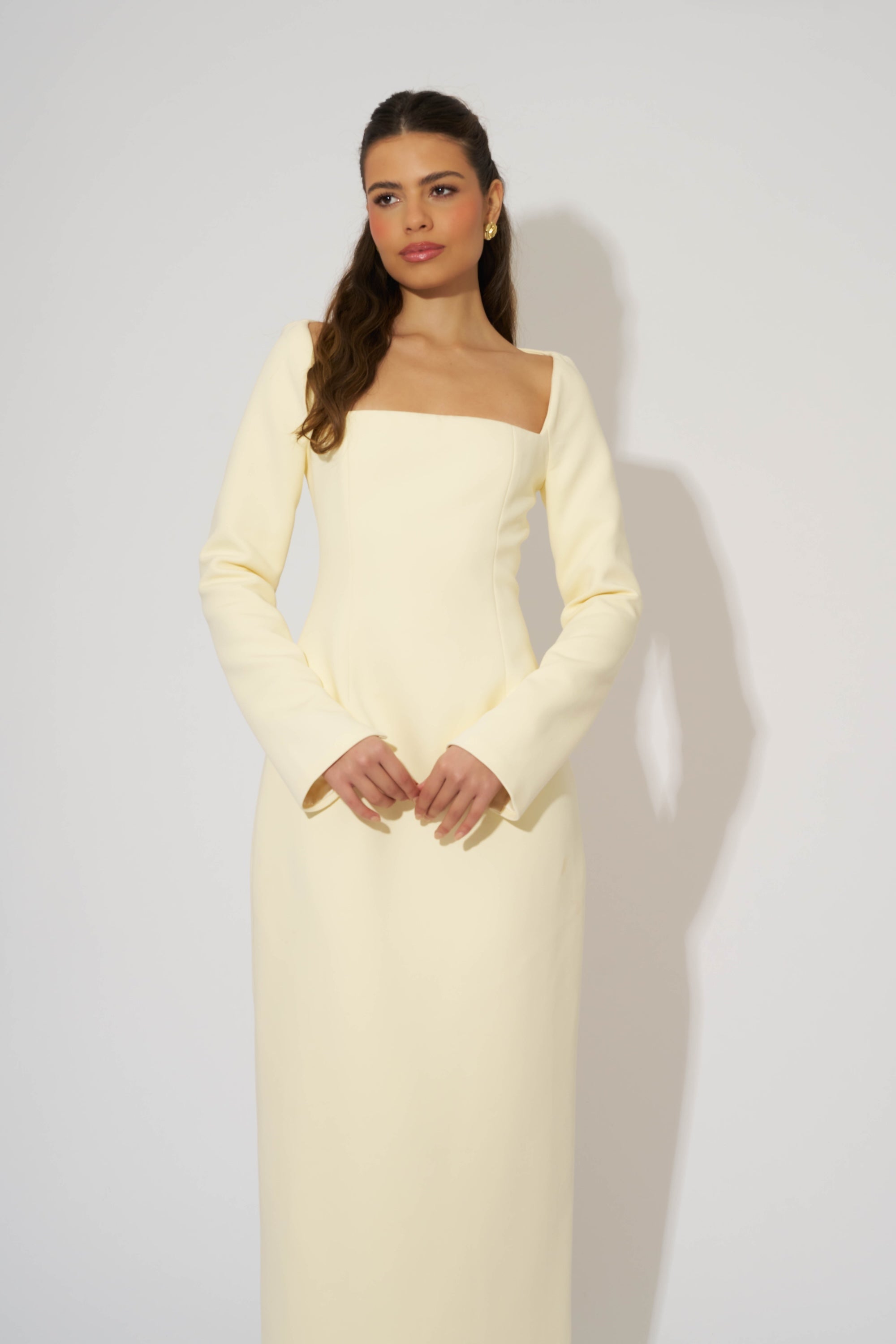 Framed Neckline Maxi Dress