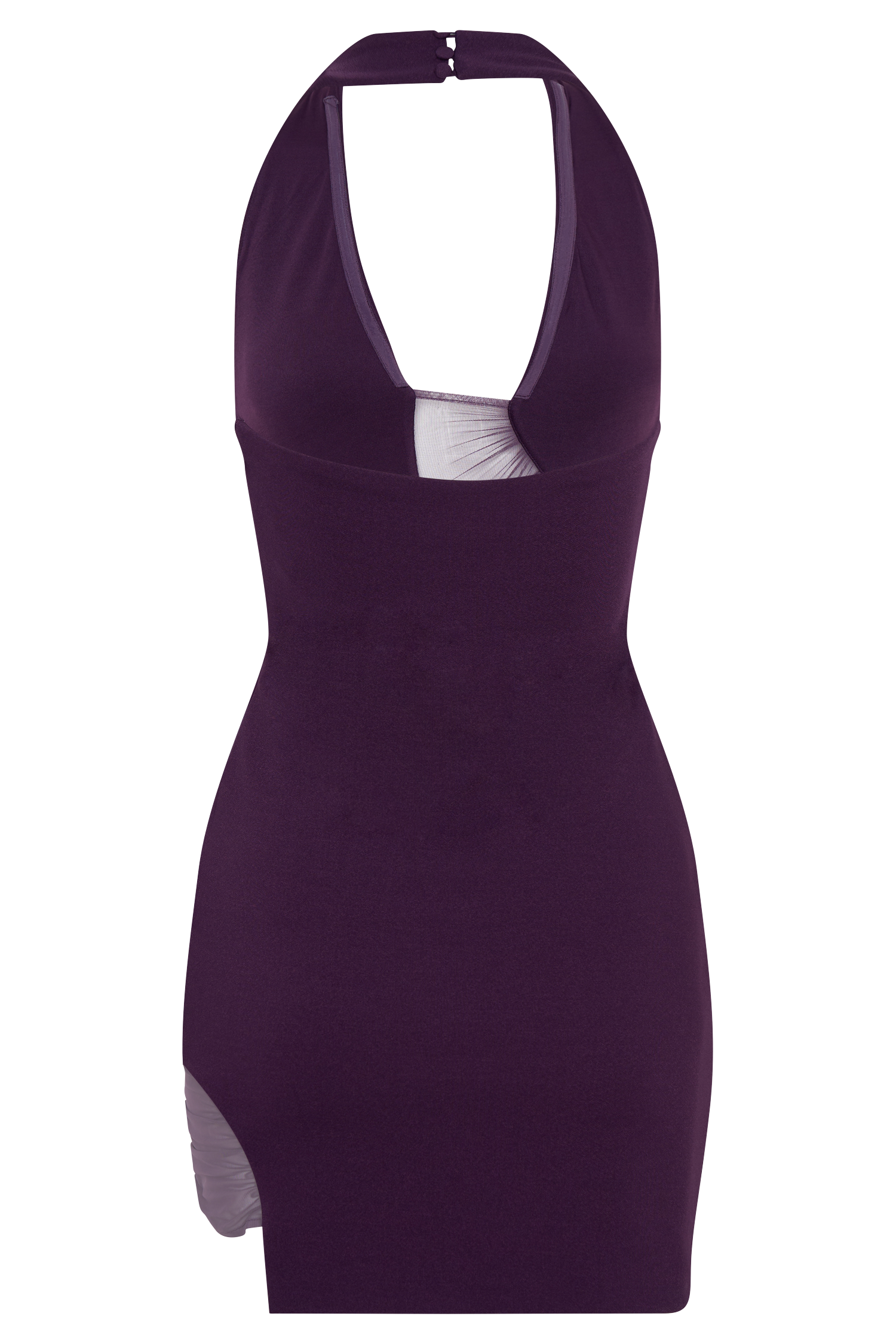 Aubree Crepe And Mesh Mini Dress - Purple