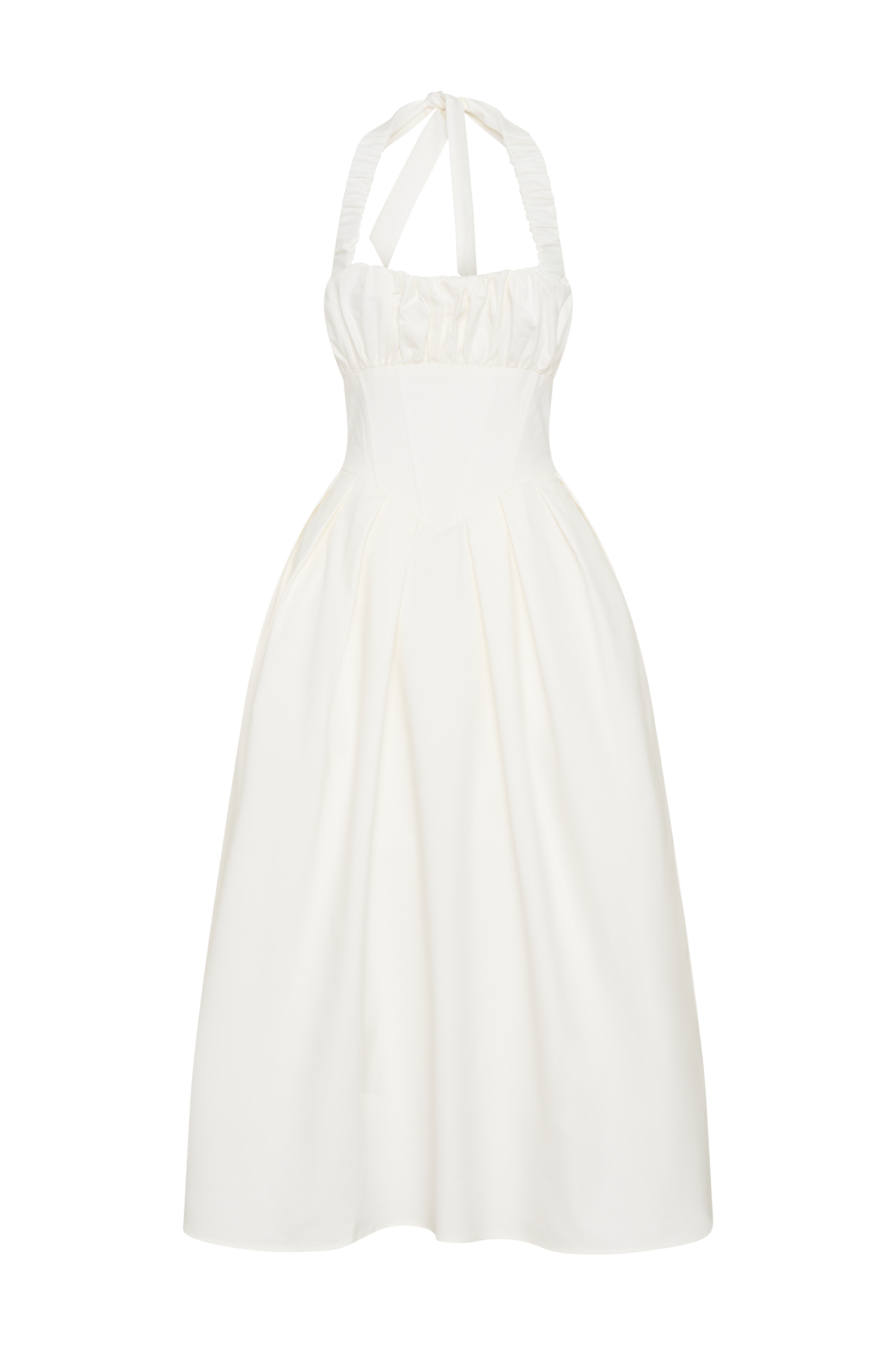 Candy Halter Midi Dress - White