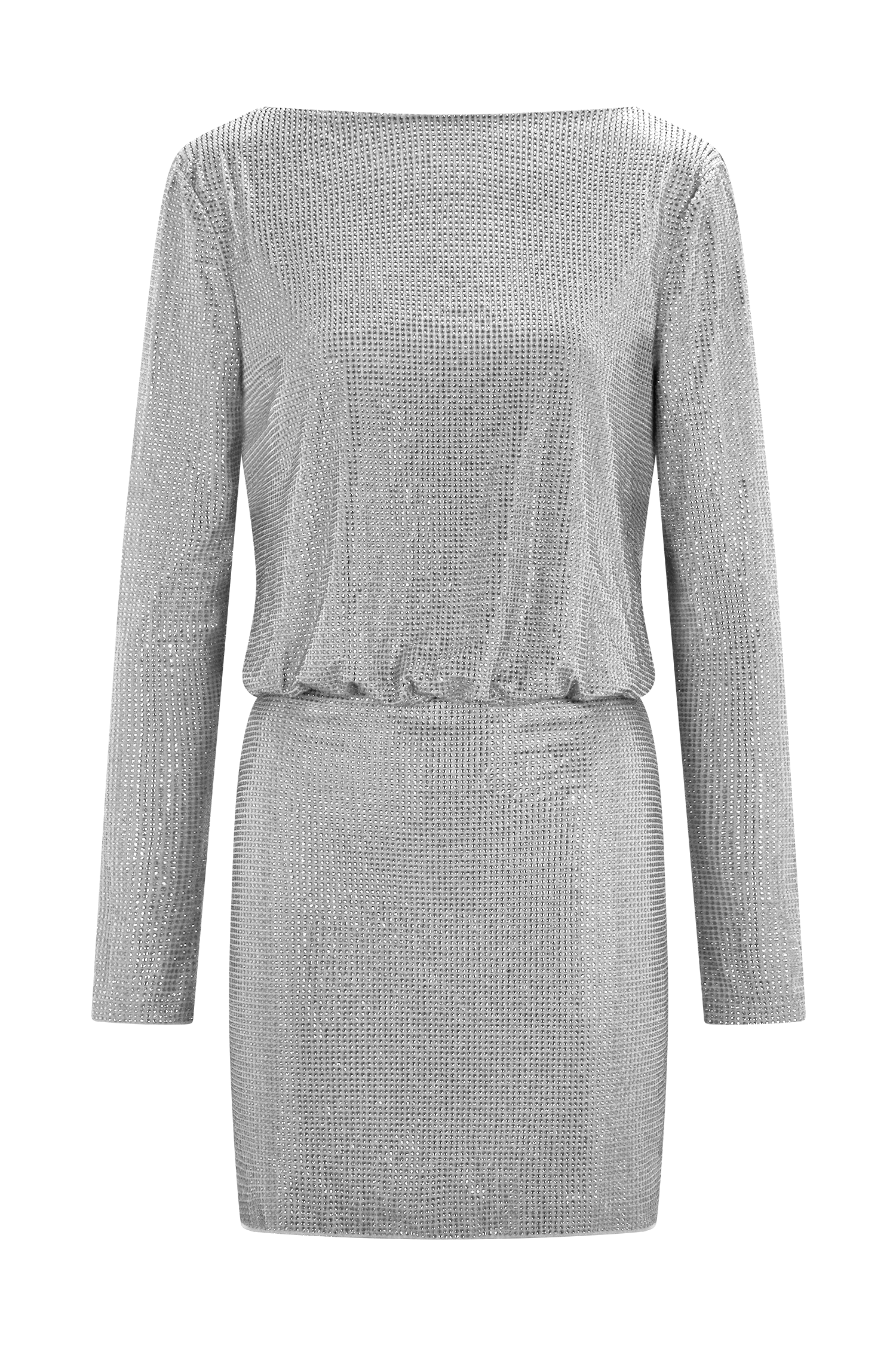 Darius Diamante Cowl Mini Dress - Silver