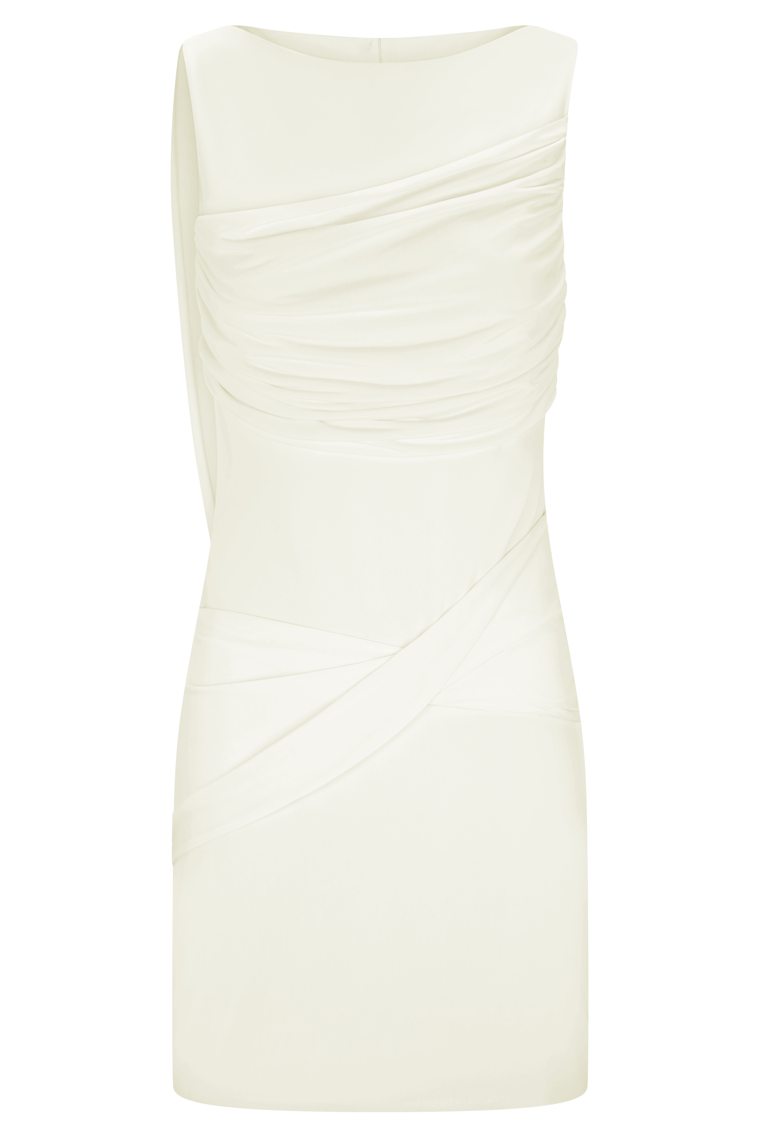 Henley Slinky Drape Mini Dress - Ivory